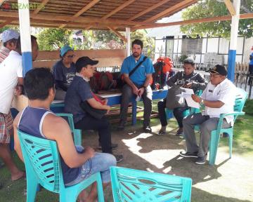 Tim NZMATES mengadakan pertemuan dengan sekretaris kecamatan Wuarlabobar dan kepala desa Wunlah.